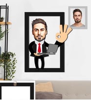 Kişiye Özel Patron Karikatürlü 3D Ahşap Tablo 30x47 Bay-4
