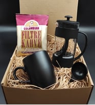 Siyah French Press& Siyah Mat Kupa& Colombian Filtre Kahve Hediye Seti