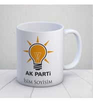Ak Parti Logolu Kişiye Özel Kupa Bardak (Çok Renkli)