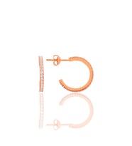Söğütlü Silver Gümüş rose  zirkon taşlı 19 mm tamtur halka küpe