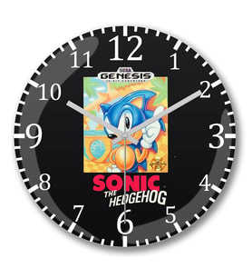 Sonic The Hedgehog Duvar Saati Bombeli Gercek Cam