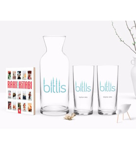 BK Gift Kişiye Özel Renkli Baskılı Bitlis Tasarımlı Turistik İkili Rakı Bardağı Karaf ve Cep Kitabı Hediye Seti-1 (Model 1)