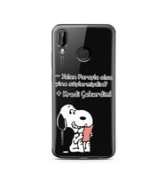Snoopy Tasarımlı Süper Şeffaf Silikon Telefon Kılıfı Huawei P20 Lite 