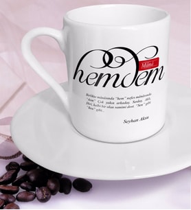 BK Gift Kişiye Özel Mânâ Hemdem Türk Kahvesi Fincanı (Beyaz)