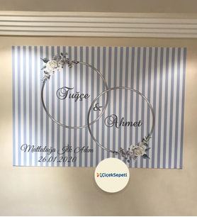 70x50cm Söz, Nişan, Düğün İçin Kişiye Özel Branda Afiş Arka Fon