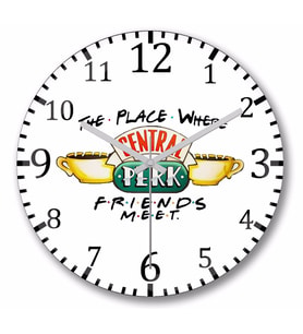 Friends  Central Perk Duvar Saati Bombeli Gercek Cam