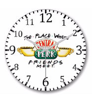 Friends  Central Perk Duvar Saati Bombeli Gercek Cam
