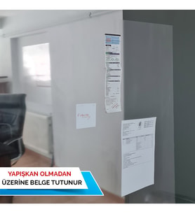 2 Adet 60x100 Cm, Şeffaf Akıllı Kağıt, Statik Yapışkansız Tutunan Sihirli Yazı Tahtası