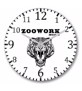 Zoowork Music  Duvar Saati Bombeli Gercek Cam