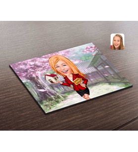 BK Gift Kişiye Özel Kadın Emlakçı Karikatürlü Ahşap Puzzle-2