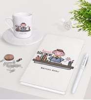 BK Gift Kişiye Özel Anasınıfı Öğretmeni Beyaz Defter Kalem Türk Kahvesi Fincanı Seti-3 (Model 1)