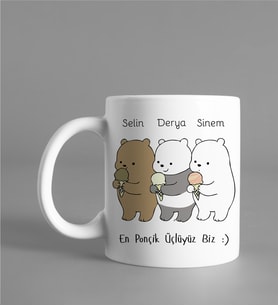 We Bare Bears 3'lü Kişiye Özel Kupa Bardak