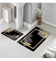 Banyo Halısı Ikili Klozet Takımı Kaymaz Tabanlı (60 xm x 100 cm + 40 cm x 60 cm) 