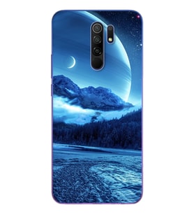 Kış Tasarımlı Süper Şeffaf Silikon Telefon Kılıfı Xiomai Redmi 9