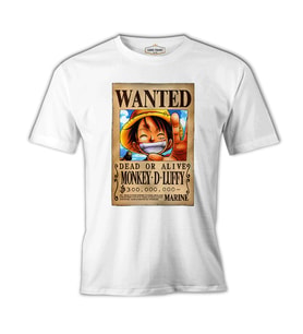 One Piece - Monkey D. Luffy Beyaz Erkek Tshirt