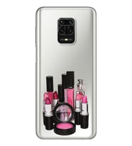 Makyaj Tasarımlı Süper Şeffaf Silikon Telefon Kılıfı Xiomai Redmi Note 9 Pro - N