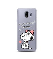 Snoopy Tasarımlı Süper Şeffaf Silikon Telefon Kılıfı Samsung J4