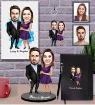 Kişiye Özel Sevgili Karikatürlü 5 li Hediye Seti  Model 15