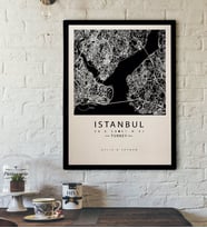 BK Gift Kişiye Özel İstanbul Harita Kanvas Tablo 30x50cm-2