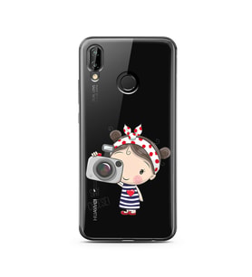Foto Kız Tasarımlı Süper Şeffaf Silikon Telefon Kılıfı Huawei P20 Lite  