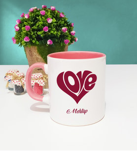 Sevgiliye Love Tasarımlı Sevgili Kupa Bardak Pembe
