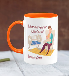 BK Gift Kişiye Özel Babalar Günü Temalı Turuncu Kupa Bardak 20364t