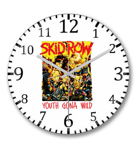 Skid Row Cartoon Duvar Saati Bombeli Gercek Cam