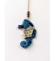 Seramik Mini Deniz Atı Dekoratif Duvar Süsü 9x14 cm