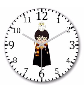 Harry Potter Kokeshi Harry  Duvar Saati Bombeli Gercek Cam