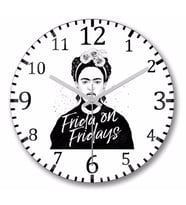 Frida Kahlo   Duvar  Saati  Bombeli Gercek Cam