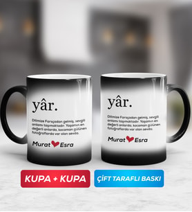 İkili Yâr Sevgililer Günü Hediyesi Sihirli Kupa Bardak