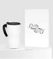 BK Gift Kişiye Özel İsimli Beyaz Defter Kalem Termos Mug Seti - 3