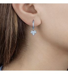 Afrodit Silver Çınar Yaprağı Model Sallantılı Tasarım Kadın Gümüş Küpe