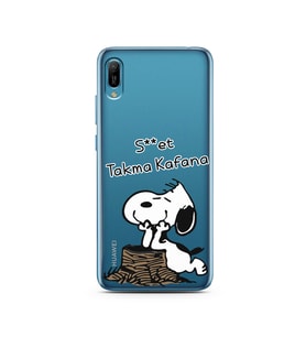 Snoopy Tasarımlı Süper Şeffaf Silikon Telefon Kılıfı Huawei Y6 2019