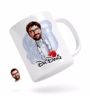 BK Gift Kişiye Özel Erkek Acil Tıp Teknisyeni Karikatürlü Beyaz Kupa Bardak-1