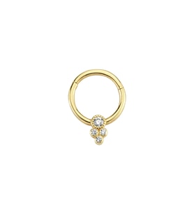 Altın Tragus Taşlı Halka Küpe