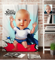 BK Gift Kişiye Özel Bebek Karikatür Kanvas Tablo 70x100cm 2