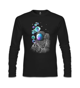 Space Baloon Siyah Erkek Sweatshirt