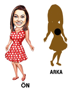 Kişiye Özel Bayan Karikatürlü Ahşap Magnet Model-11