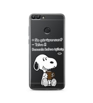 Snoopy Tasarımlı Süper Şeffaf Silikon Telefon Kılıfı Huawei PSmart (2018)