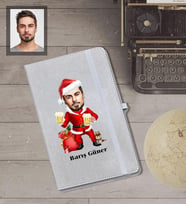 Kişiye Özel Yılbaşı Erkek Karikatürlü Gri Defter Model-7