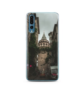 Galata Tasarımlı Süper Şeffaf Silikon Telefon Kılıfı Huawei P20 Pro  