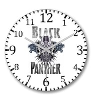 Black Panther Duvar Saati Bombeli Gercek Cam