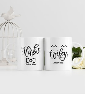 BK Gift Kişiye Özel İkili Sevgili Temalı Beyaz Kupa Bardak - 7