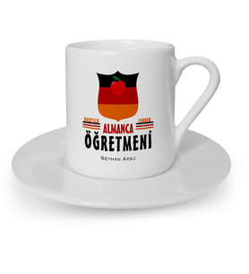 BK Gift Kişiye Özel Almanca Öğretmeni Türk Kahvesi Fincanı