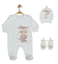 Pia Baby GL 1913-01 İsme Özel Üçlü Tulum Set