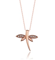 Gümüş Zirkon Taşlı " Yusufçuk " Tasarım Kolye (Rose)