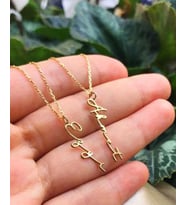 İsimli  Altın Kaplama 925 Ayar Gümüş Kolye Kişiye Özel (Gold)
