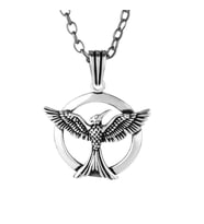 925 Ayar Gümüş Mitolojik Anka Kuşu Erkek Kolye Kalın Zincirli