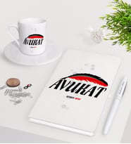 BK Gift Kişiye Özel Avukat Beyaz Defter Kalem Türk Kahvesi Fincanı Seti-7 (Model 1)